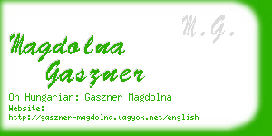 magdolna gaszner business card